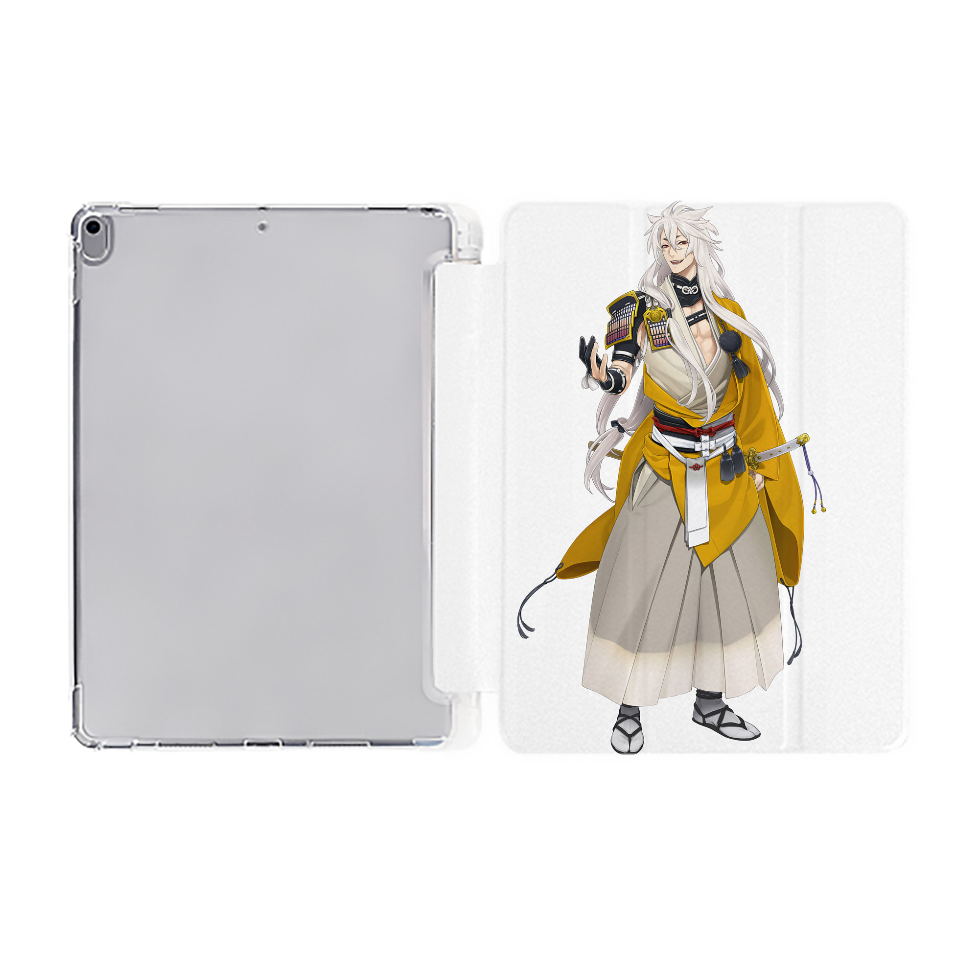（画像用） 刀剣乱舞 Touken Ranbu IPad ケース ペン収納付き 三つ折りスタンド PUレザー×シリコン 対応機種9.5/10.5/10.9インチ
